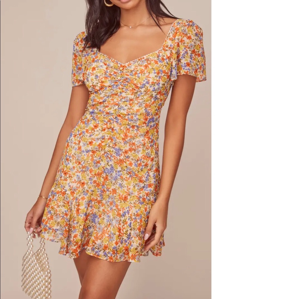 ASTR the label so smitten ruched mini dress 🍊